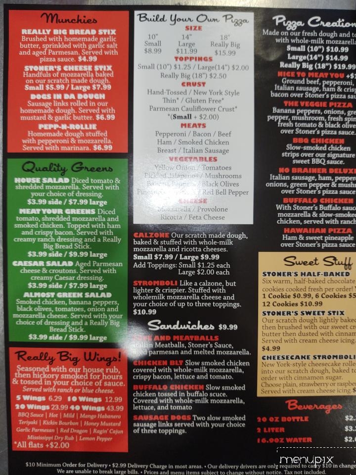Stoner's Pizza Joint - Guyton, GA menu_pic