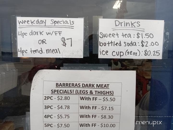 Barrera's Fried Chicken - Robstown, TX menu_pic
