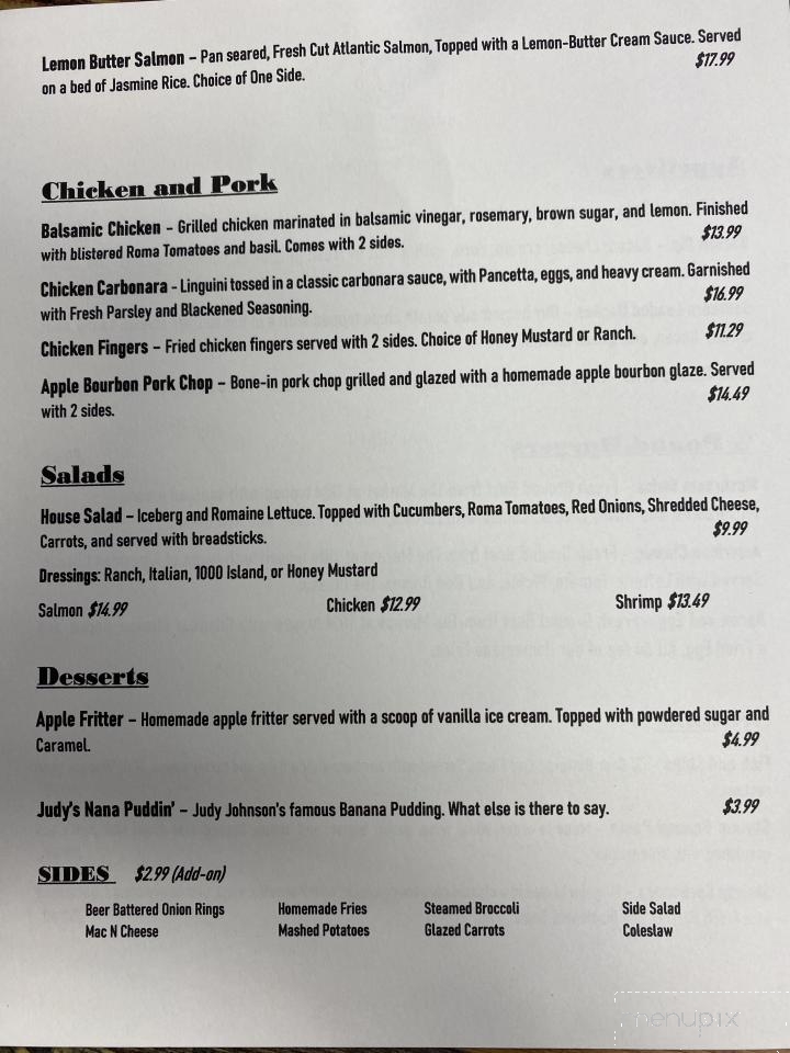 Tiger's Inn - Valley Head, AL menu_pic