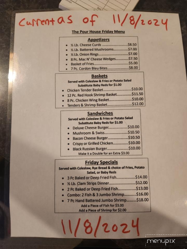 Pour House - Wisconsin Rapids, WI menu_pic