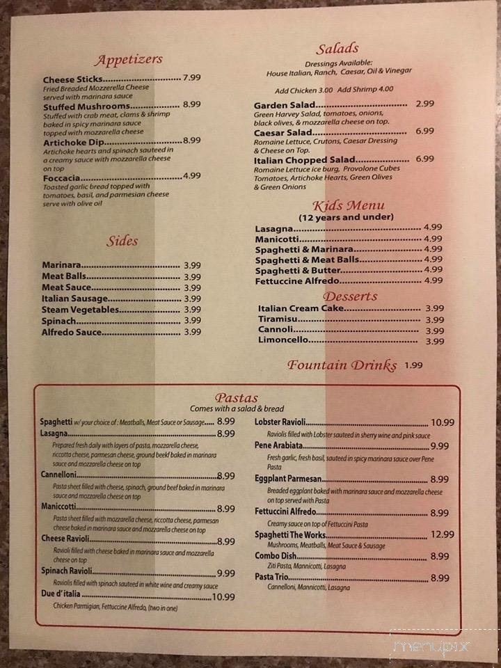 Duran's Italian Restaurant - Centerville, TX menu_pic