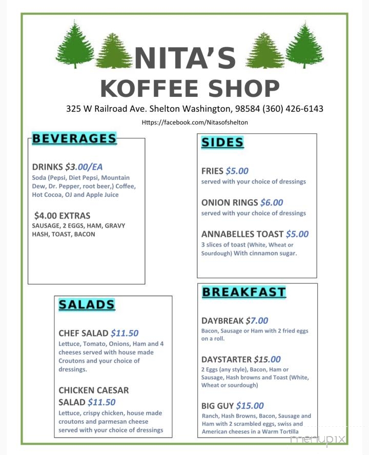 Nita's - Shelton, WA menu_pic