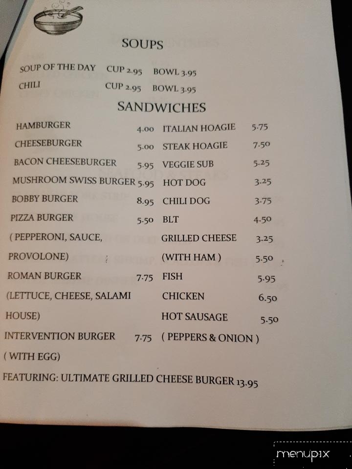 Bob's Place - Jamestown, PA menu_pic