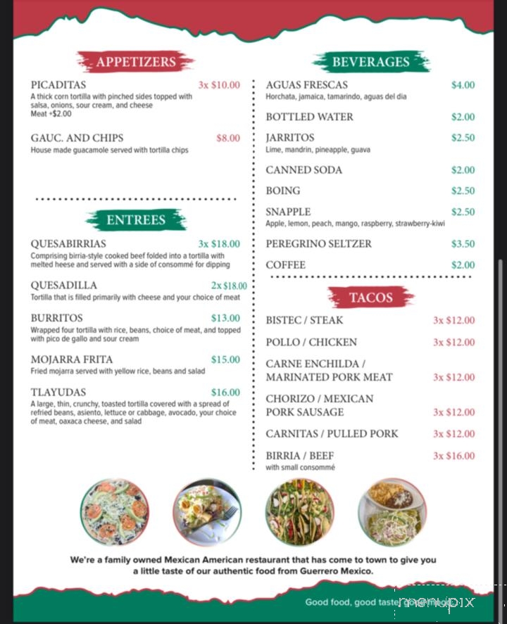 Antojitos Guerrero MX - Bridgeton, NJ menu_pic
