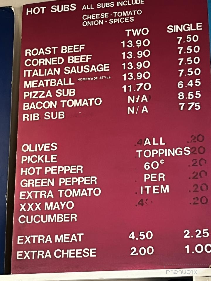 Andy's 2-4-1 Submarines - Hamilton, ON menu_pic