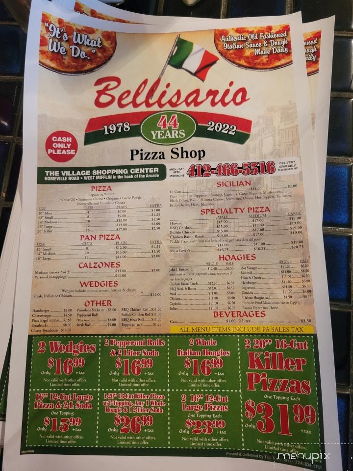 Bellisario Pizza Shop - West Mifflin, PA