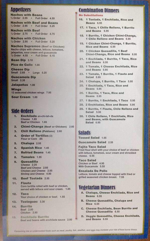 El Agave - Zachary, LA menu_pic