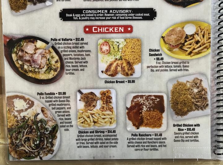 El Vallarta - Paris, TN menu_pic