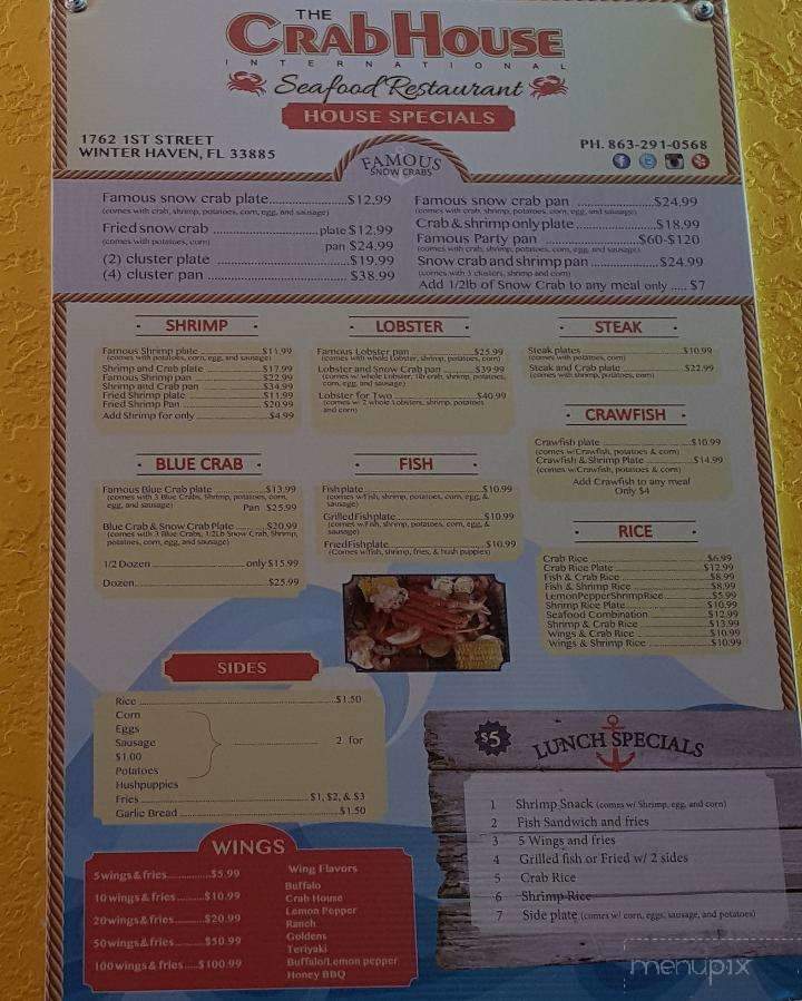 Crab House International - Winter Haven, FL menu_pic