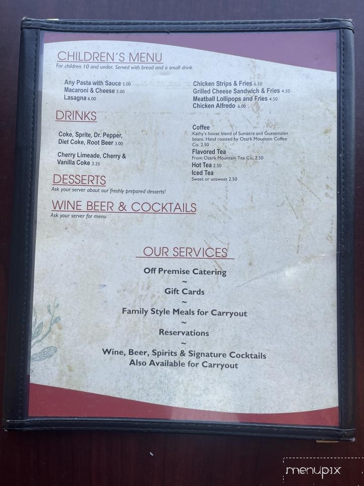 Kathy's Pasta - Bolivar, MO menu_pic