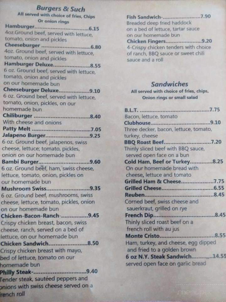 El Bambi Cafe - Beaver, UT menu_pic
