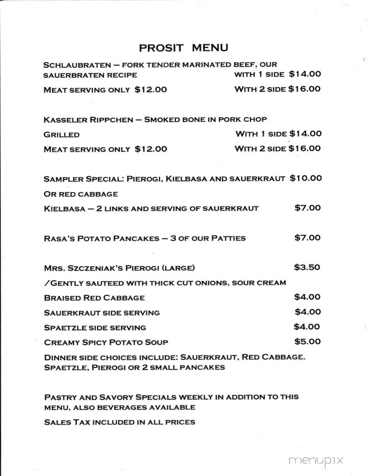 Prosit Restaurant Food Truck - Williamsville, NY menu_pic