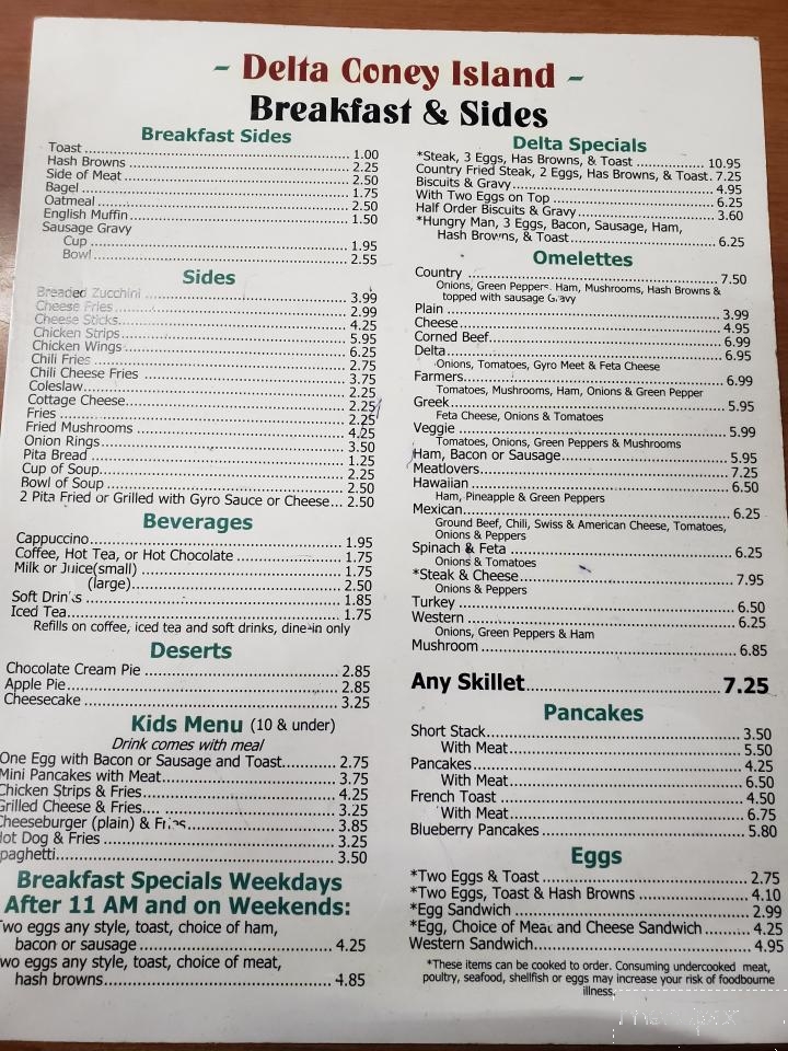 Delta Coney Island - Monroe, MI menu_pic
