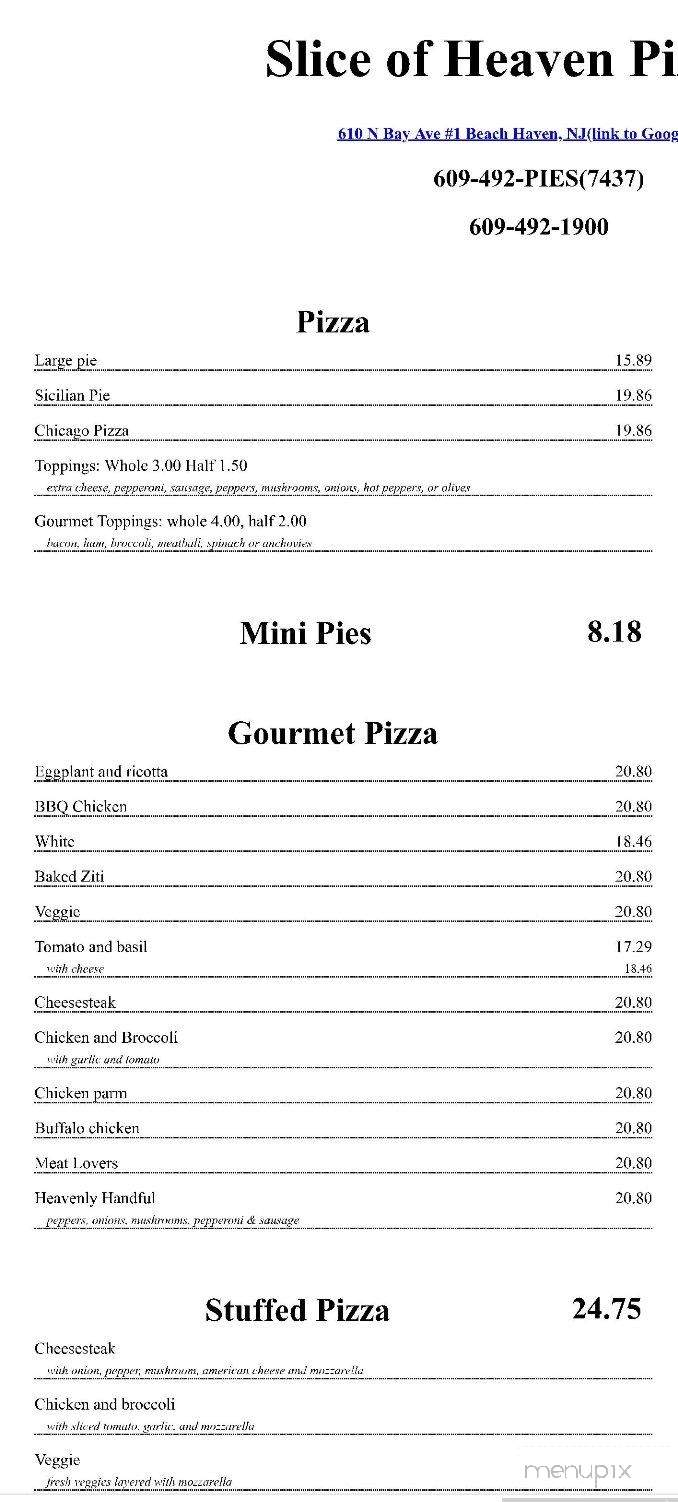 Slice Of Heaven - Beach Haven, NJ menu_pic
