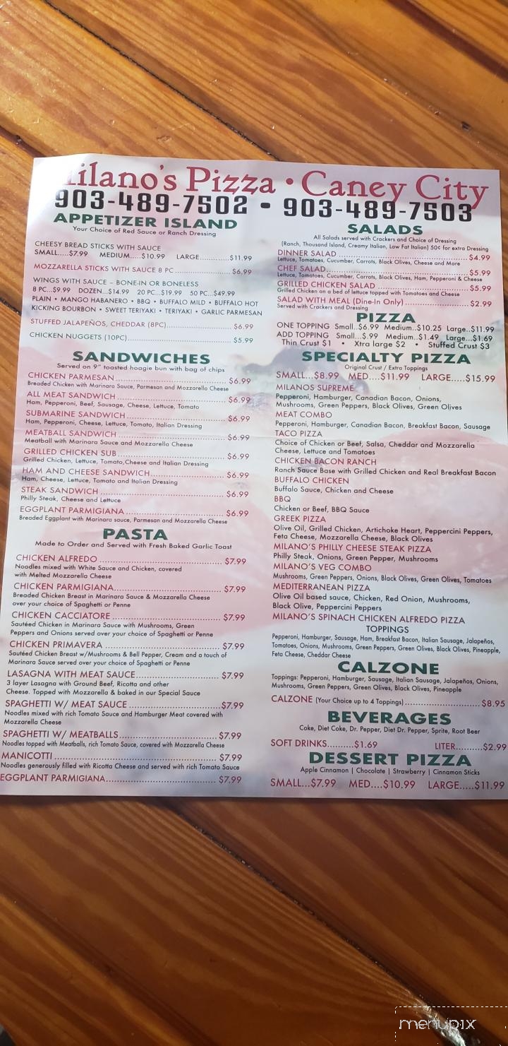 Milano's Pizza Caney City - Caney City, TX