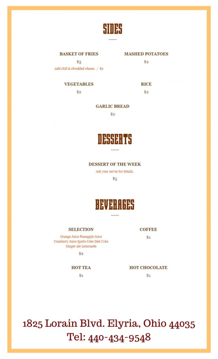 Mr D's Bar & Grille - Elyria, OH menu_pic