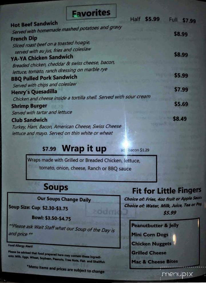 Crazy Mary's Cafe - Finlayson, MN menu_pic