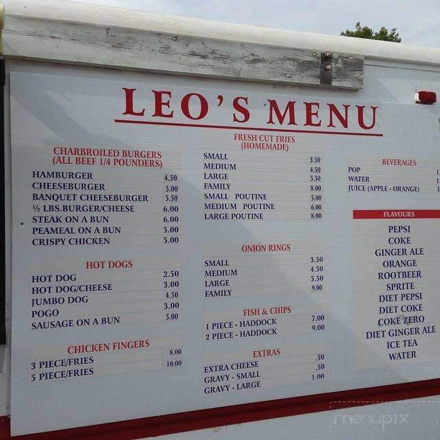 Leo's Chip Truck - Bancroft, ON menu_pic