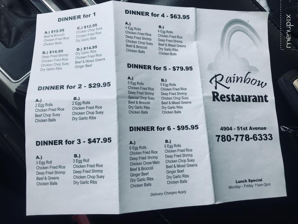 Rainbow Restaurant - Whitecourt, AB menu_pic