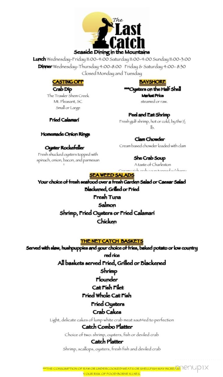 The Last Catch - Jasper, GA menu_pic