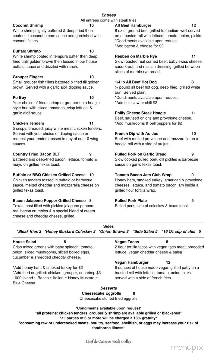 Billiards On Baytree - Valdosta, GA menu_pic
