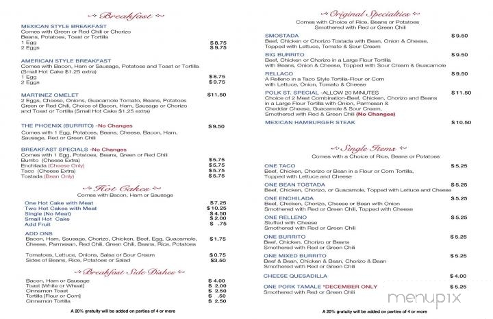 Martinez Cafe - Pueblo, CO menu_pic