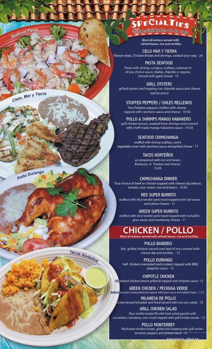 Clamatos Mexican Restaurant - Lexington, KY menu_pic
