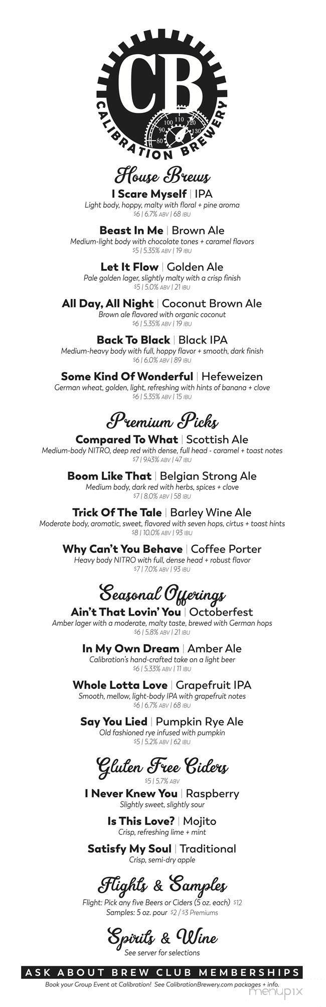 Calibration Brewery - North Kansas City, MO menu_pic