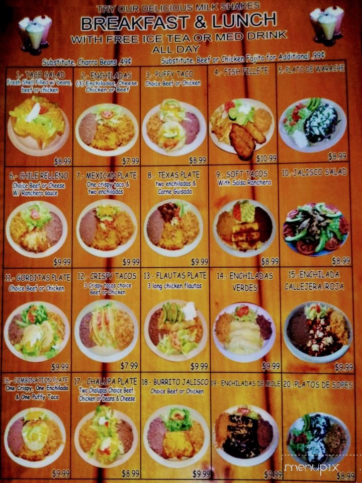 El Taco De Jalisco - San Antonio, TX menu_pic
