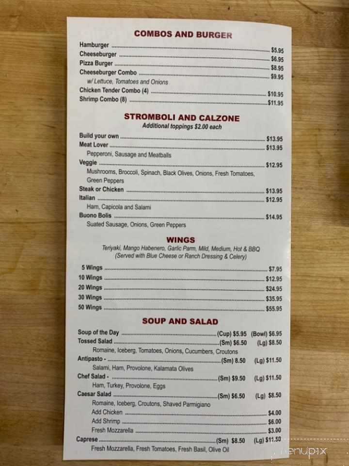 Buono Pizza - Marydel, DE menu_pic
