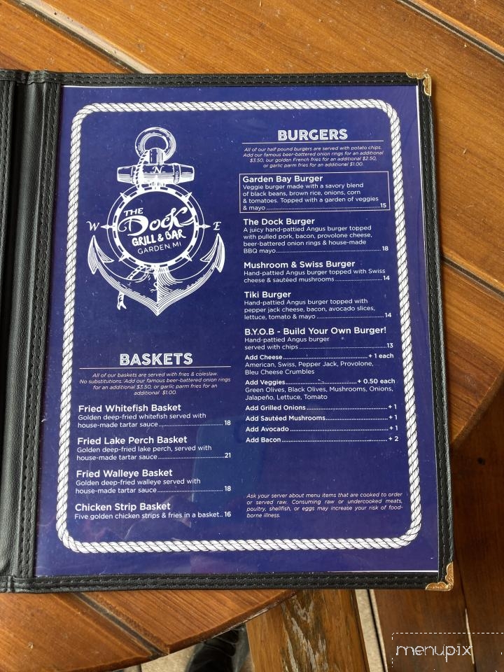 The Dock at Bay Ridge - Garden, MI menu_pic