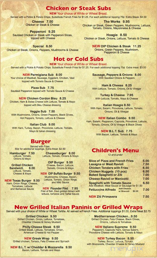 Original Italian Pizza - Madison Heights, VA menu_pic