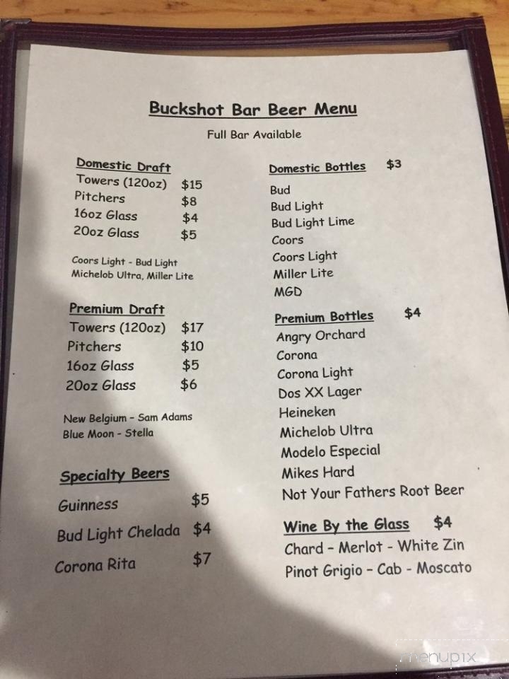 Buckshot Bar & Grill - Pueblo West, CO menu_pic