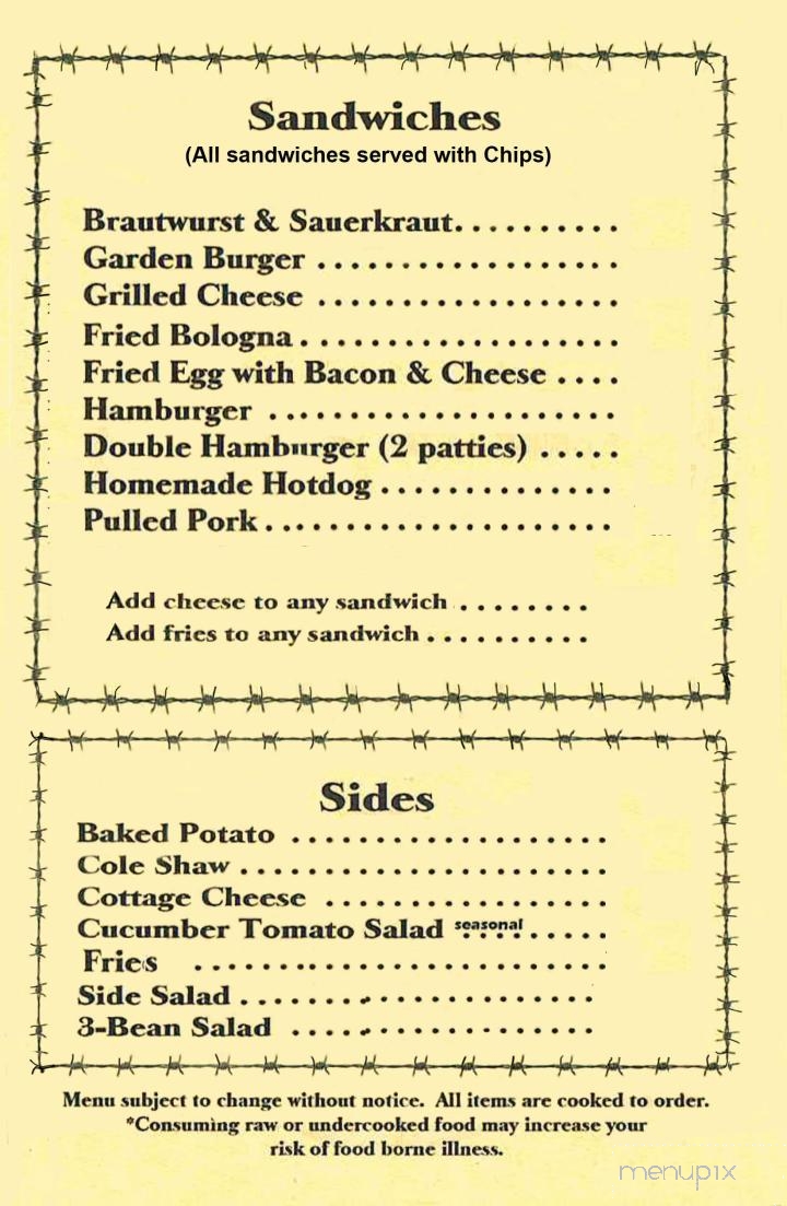 Pioneer Inn Bar and Grill - Perrysburg, OH menu_pic