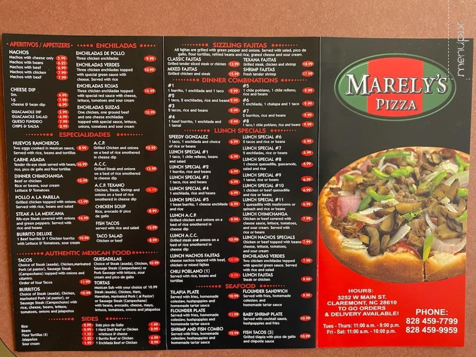 Marely's Pizza - Claremont, NC menu_pic
