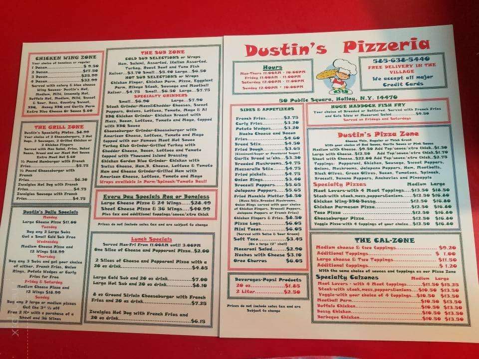 Dustin's Pizzeria - Holley, NY menu_pic
