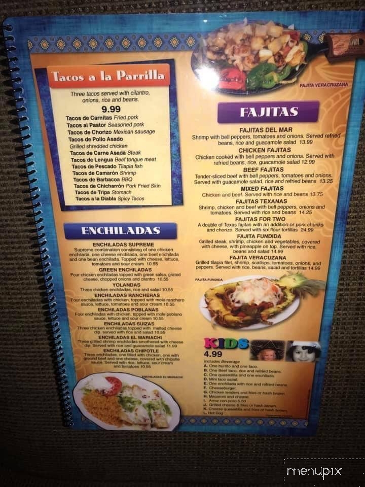 El Mariachi Mex Restaurant - Jacksonville, NC menu_pic