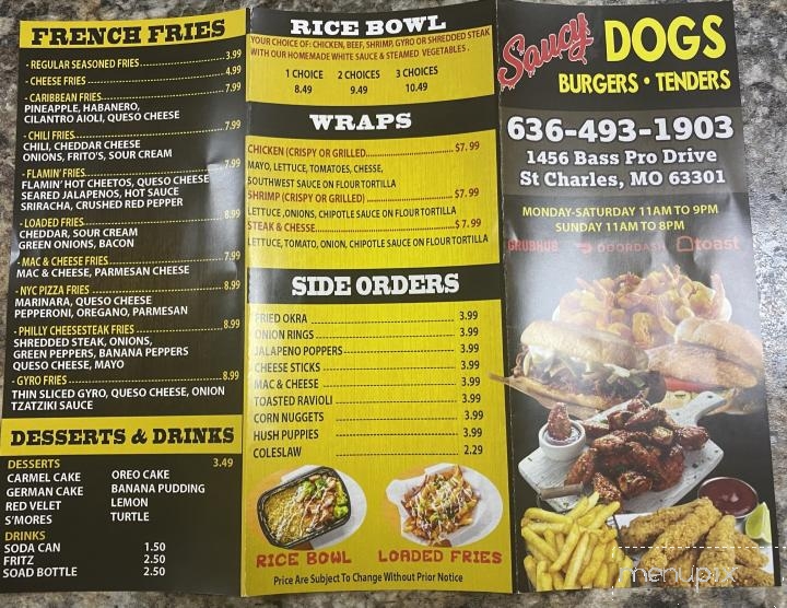 Saucy Dogs-Burgers-Tenders - Saint Charles, MO menu_pic