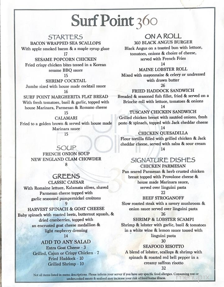 Surf Point 360 - Ogunquit, ME menu_pic