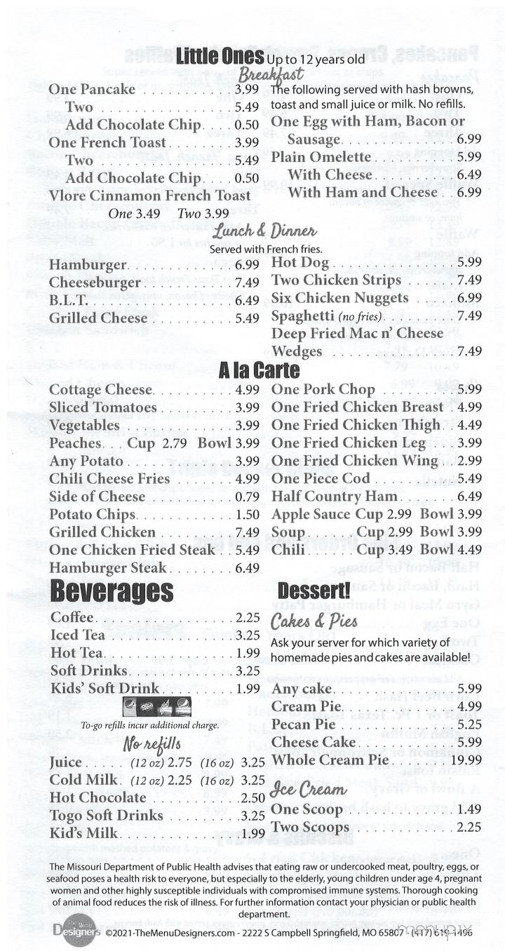 Aurora Family Restaurant - Aurora, MO menu_pic