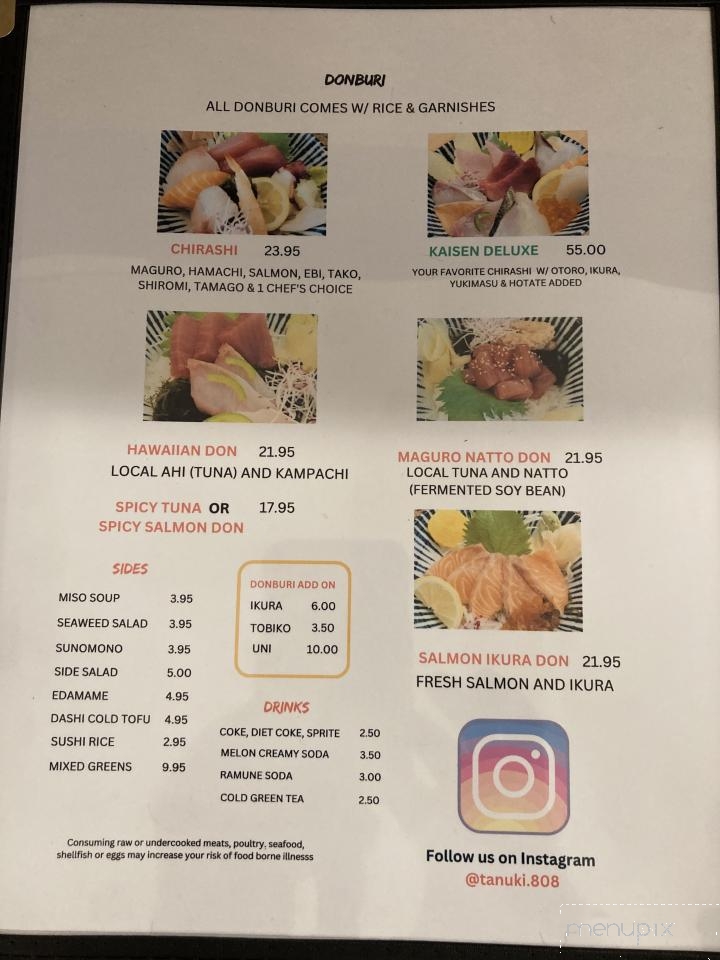 Tanuki Sushi - Kaneohe, HI menu_pic