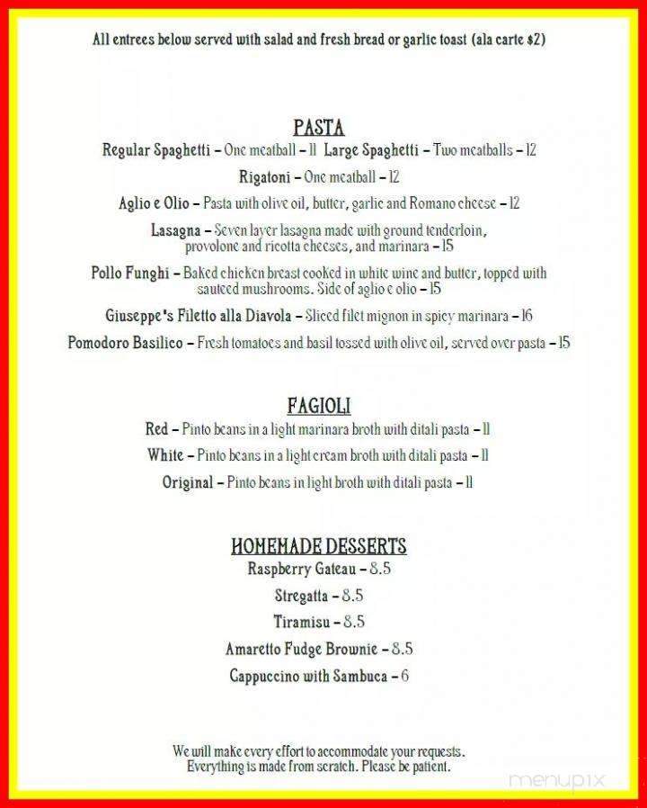 Julio's Cafe - Clarksburg, WV menu_pic