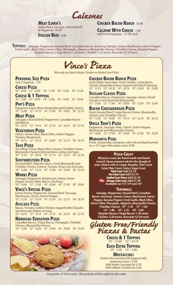 Vinces Restaurant & Pizzeria - Monroe, WI menu_pic