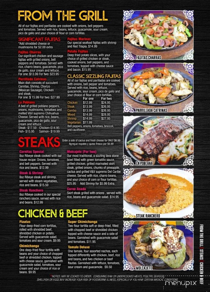 Catrinas Mexican Bar & Grill - Gainesville, GA menu_pic