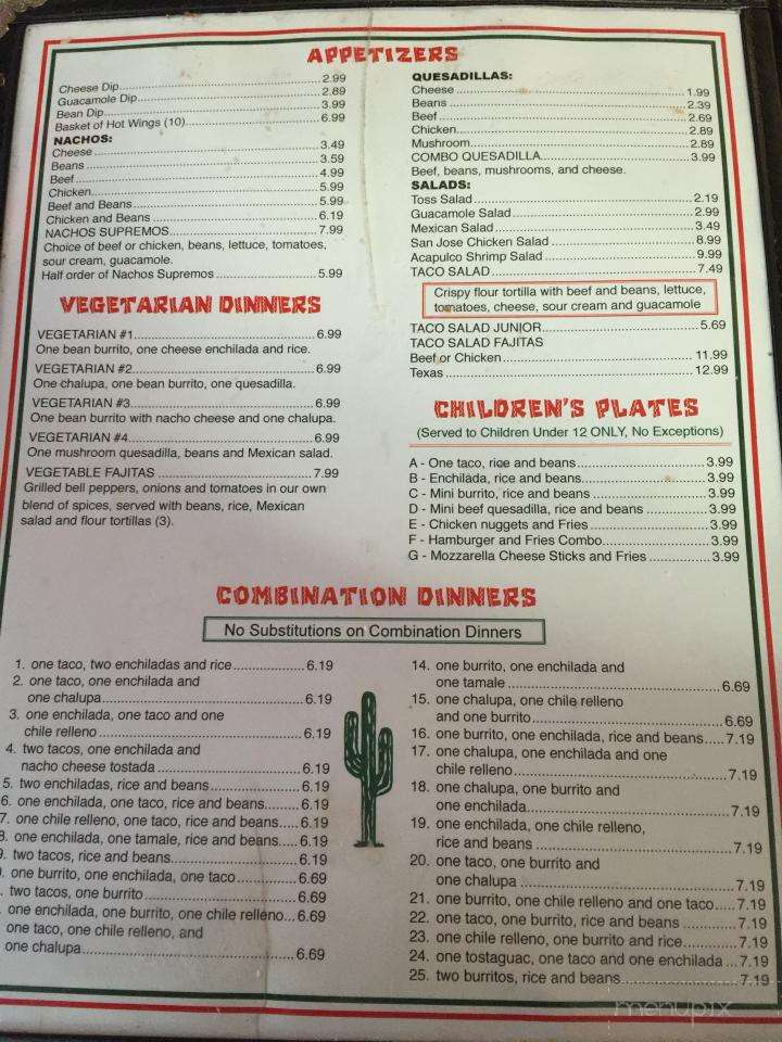 Menu of El Dorado Restaurant in Callahan, FL 32011
