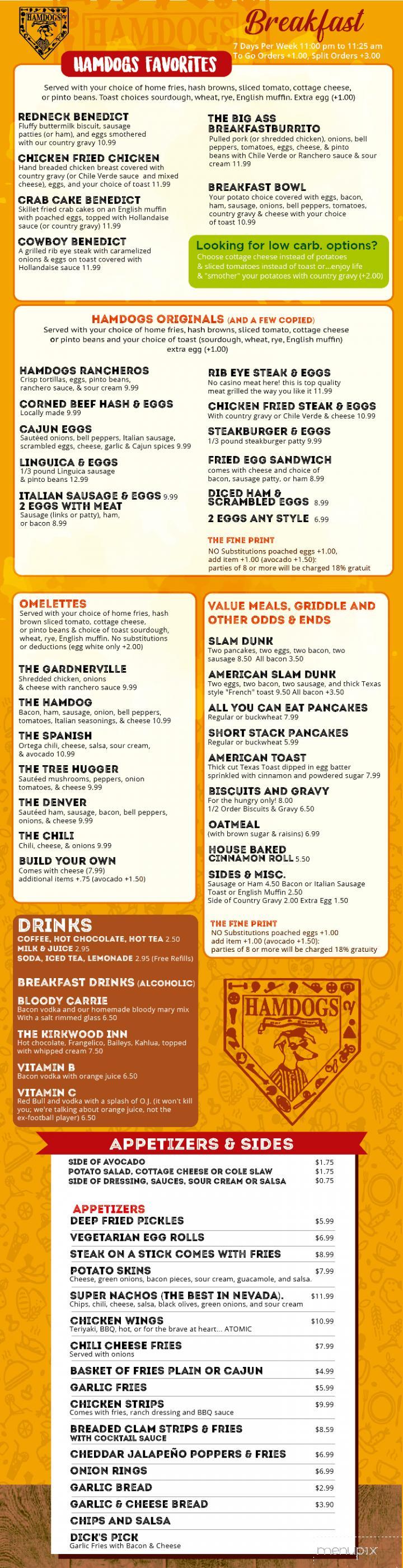 Hamdogs Bar & Eatery - Gardnerville, NV menu_pic