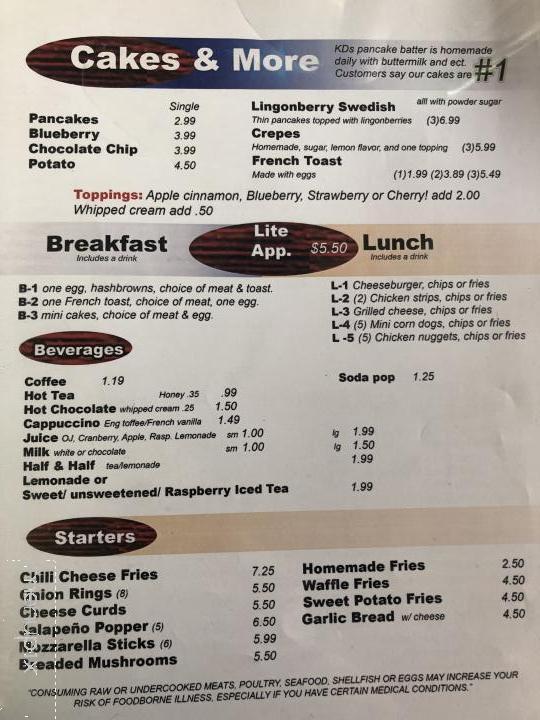 KDs Family Restaurant - Superior, WI menu_pic