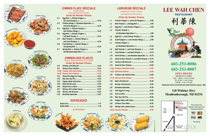 Lee Wah Chen Restaurant - Moultonborough, NH menu_pic