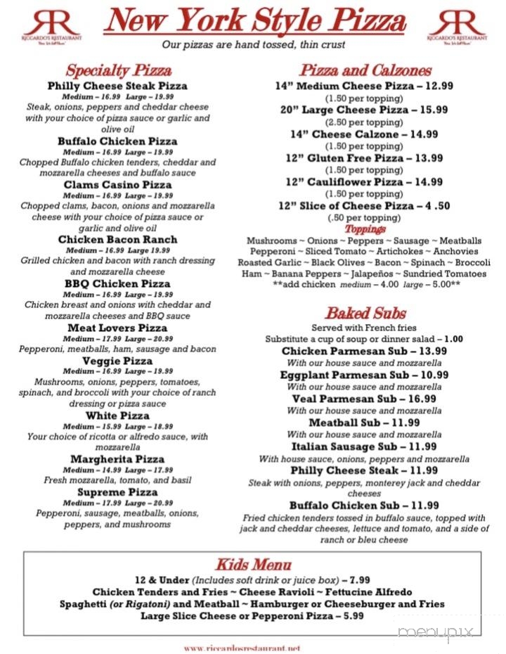 Riccardo's - Belleview, FL menu_pic