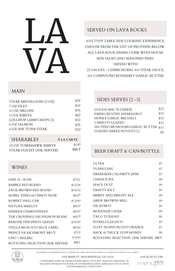 404 Celsius - Hogansville, GA menu_pic